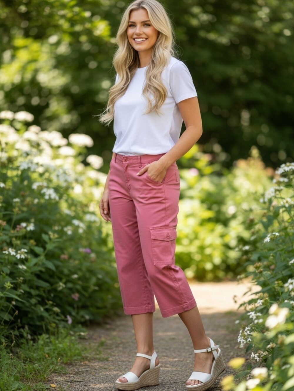 🎉SALE Napa Valley Coral cargo capri's